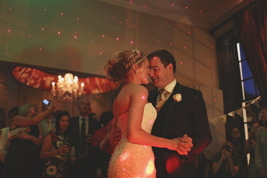 Bride and groom sharing first dance
