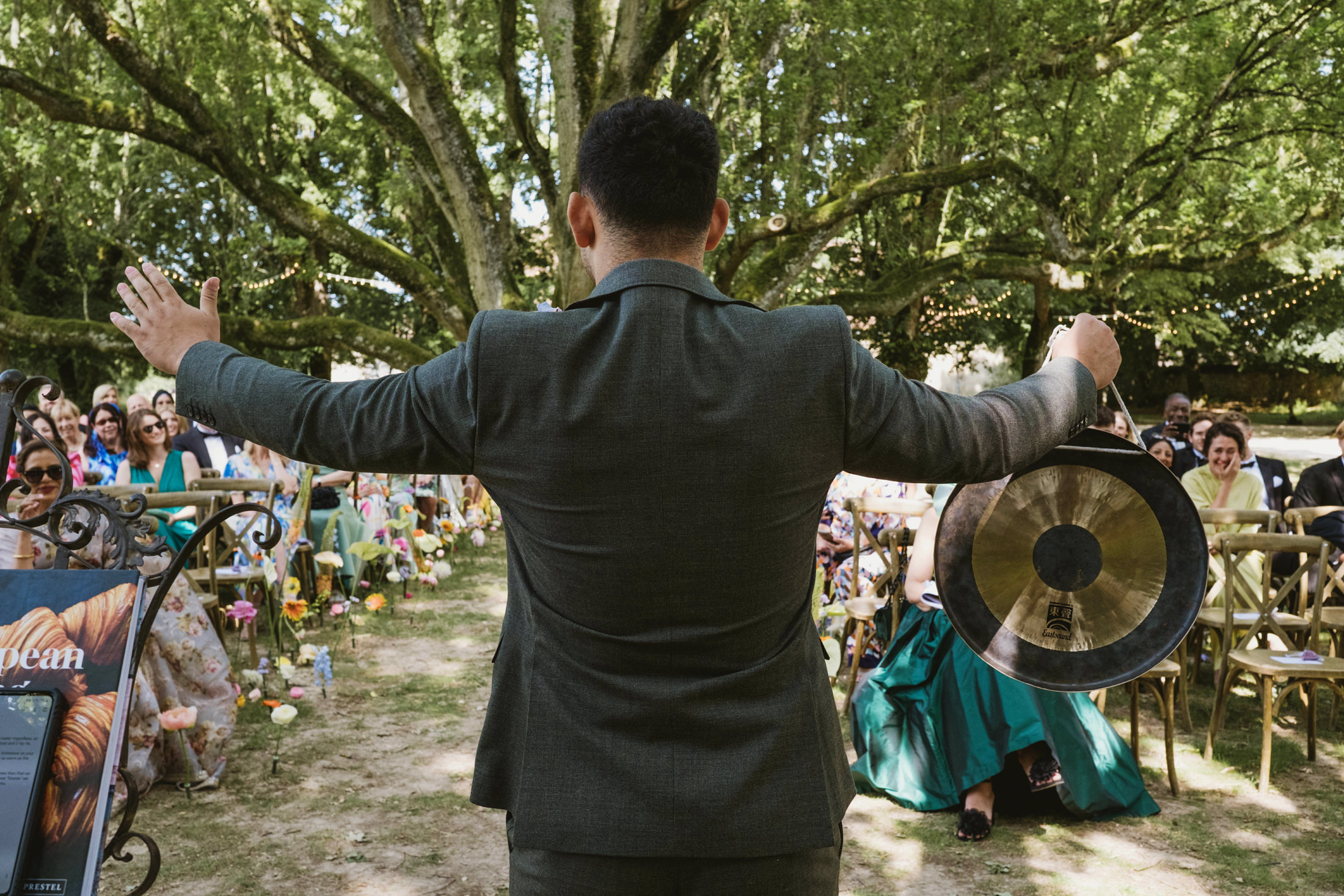 The ceremony begins at Chateau du Fey in France