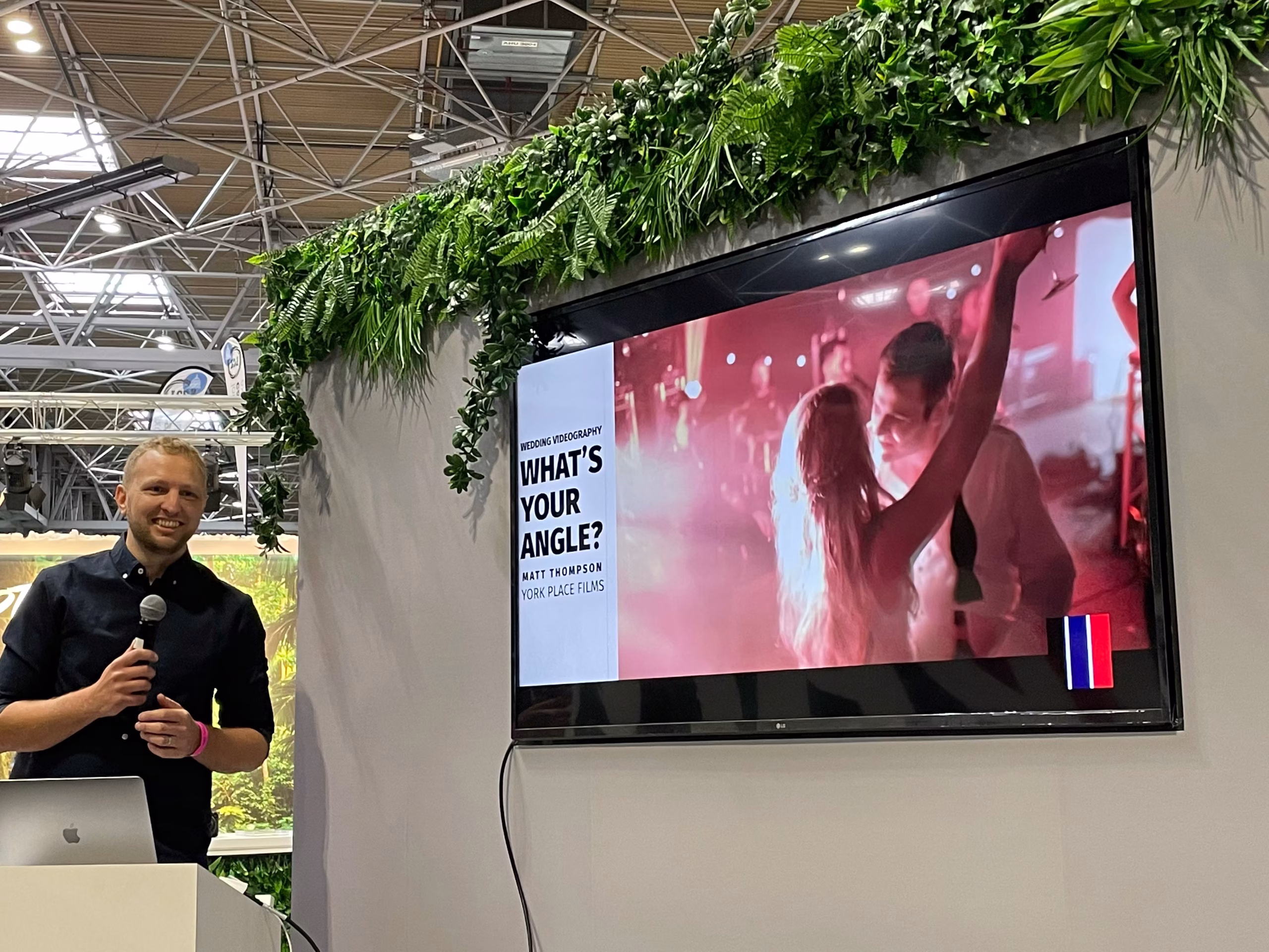 Videographer Matt Thompson (York Place Films) delivers a talk at The Photography & Video Show in Birmingham