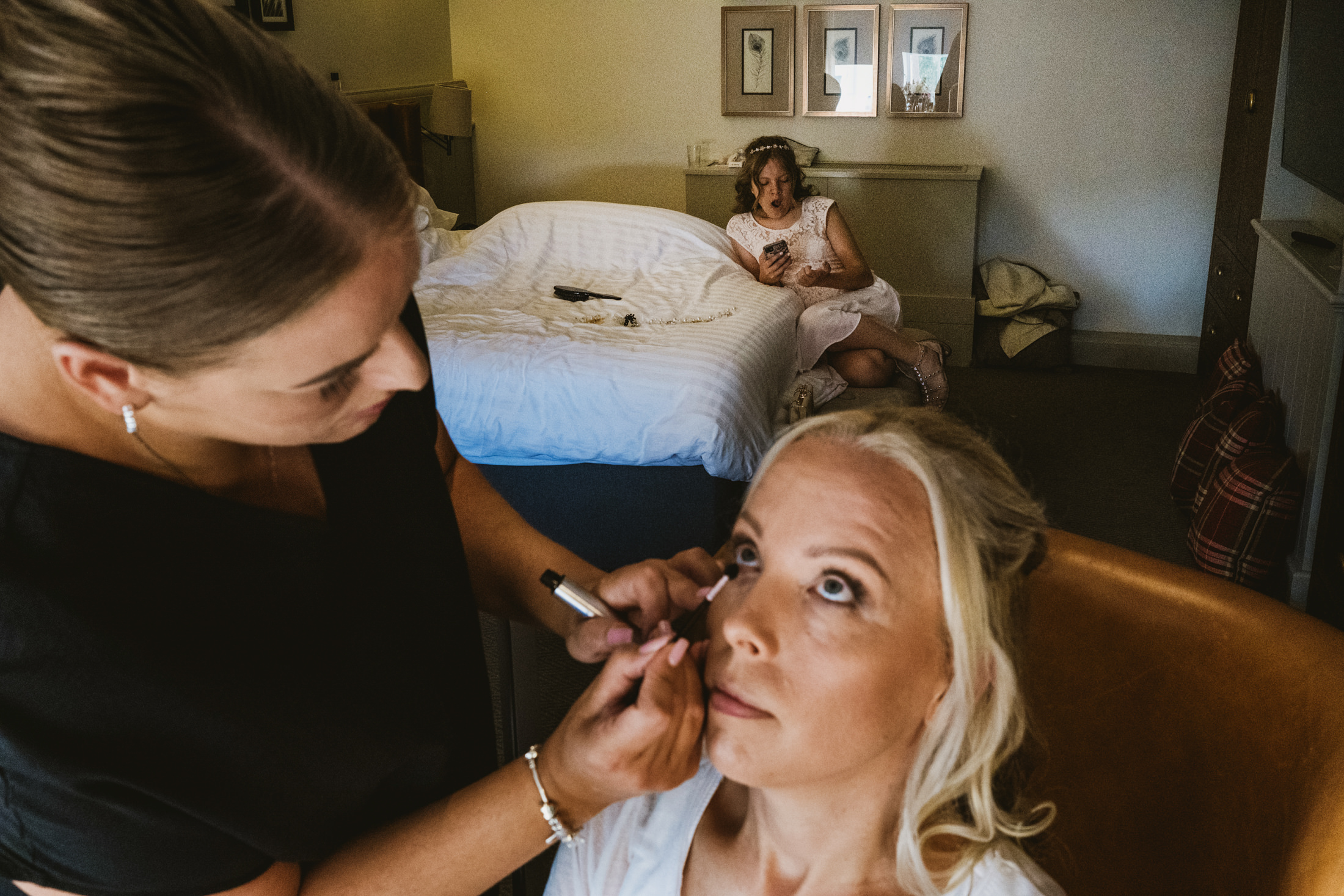 The quiet sub-plots of morning preparations; unposed documentary wedding photography at Riverside Marquee Bray