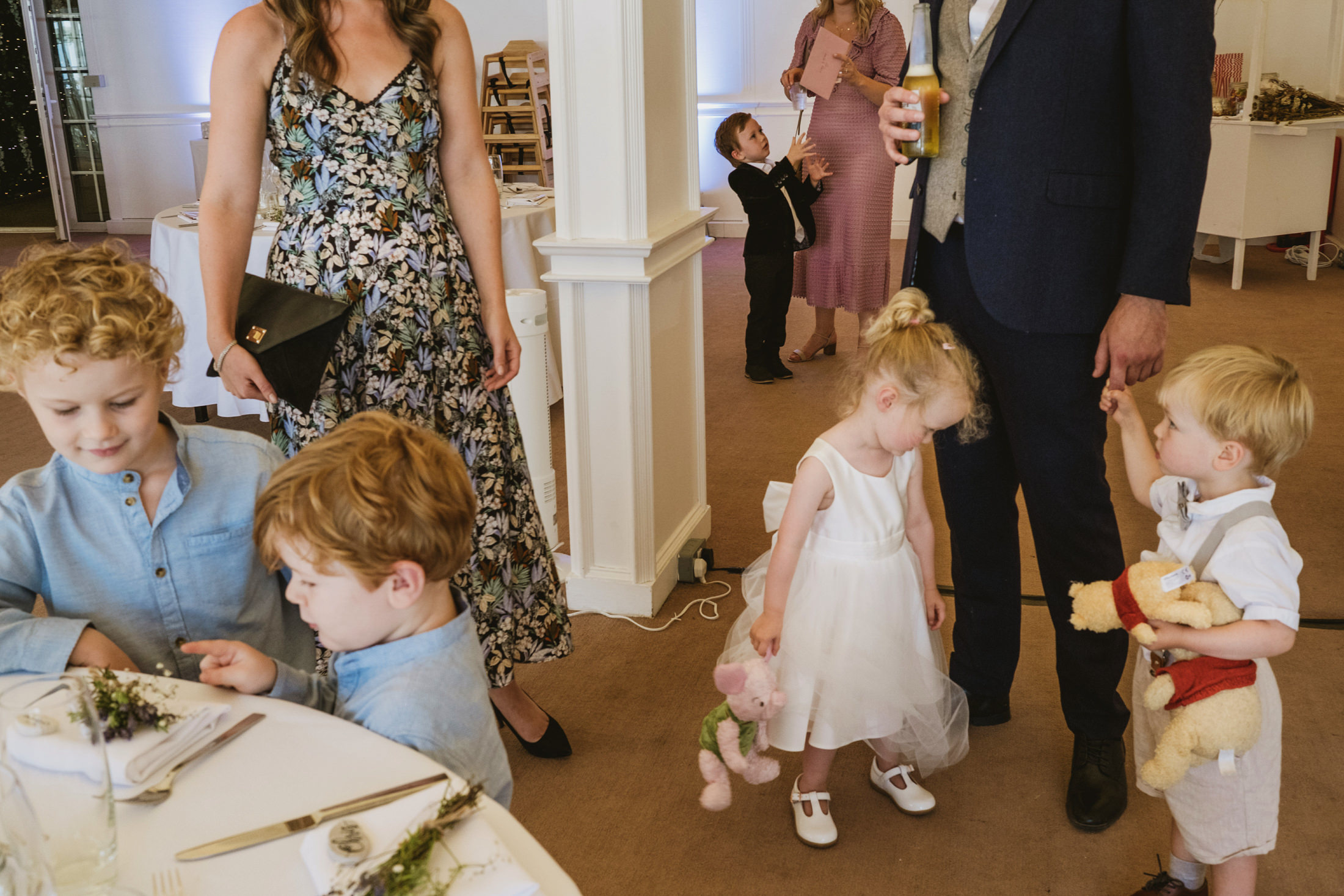 Children playing at a wedding reception.